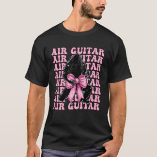 Luftgitarr Gitarrist Flicka Coquette Böjd Rosa Ban T Shirt