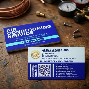 Luftkonditionering & Värme Service   Bästa Blå AC Visitkort