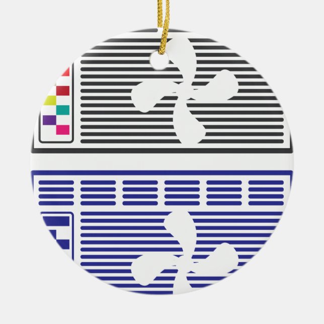 Luftkonditioneringsapparatvektor Julgransprydnad Keramik (Framsidan)