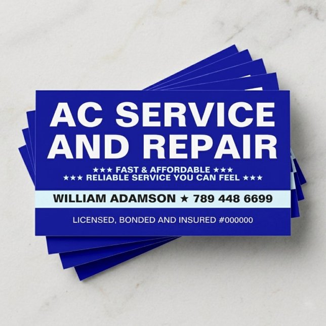 Luftkonditioneringstjänster (Reparation & Installa Visitkort (ac visiting card)