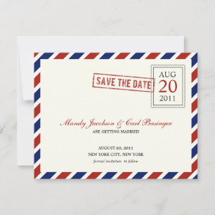 Luftpost Save The Date-kunngörelse Spara Datumet