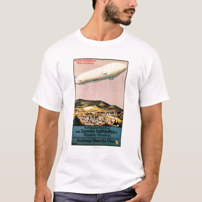 Luftschiff ZeppelinAirship över Townaffischen T-shirt (Framsida)