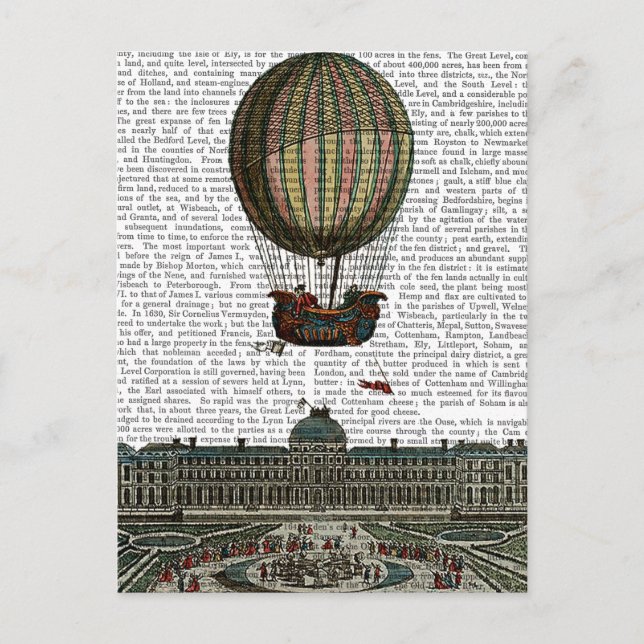 Luftskepp över staden vykort (Framsida)