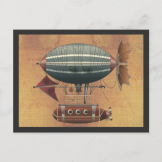 Luftskeppet Aleutian Steampunk Flygande Maskin Vykort