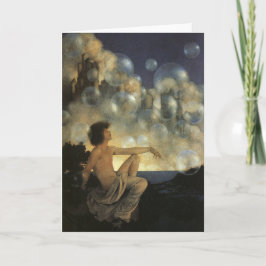 Luftslott, Maxfield Parrish fin vintage Kort