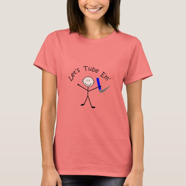 Luftvägsbehandling Stick Person som Låt oss tub Em Tee Shirt (Framsida)