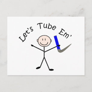 Luftvägsbehandling Stick Person som Låt oss tub Em Vykort