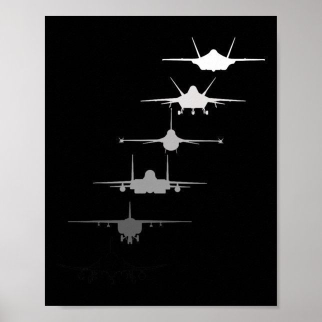Luftvapnets stridsflygplan F-4 F-111 F-15 F-16 F-2 Poster (Framsidan)