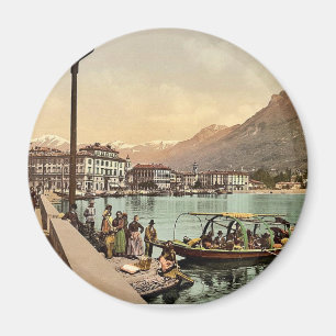 Lugano på kajen, Tessin, Schweitz vintage P Magnet