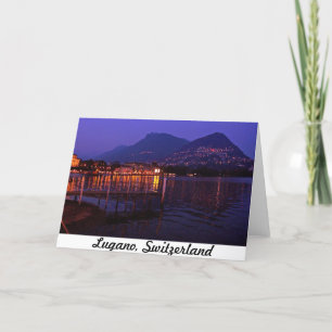 Lugano Schweitz 5x7 hälsningkort Kort