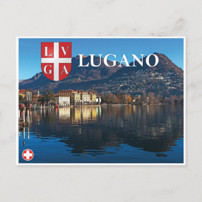 Lugano - Schweiz Helg Vykort (Framsida)