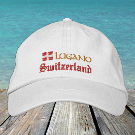 Lugano & Schweiz mode/schweiziska Flagga Broderad Keps