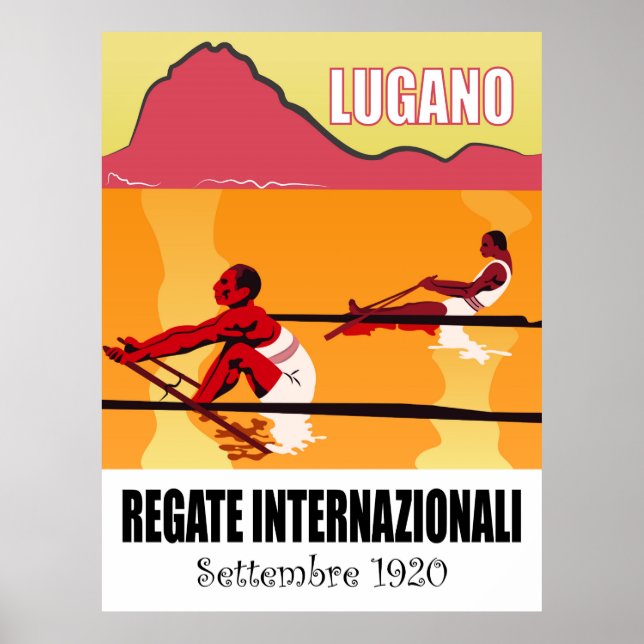 Lugano sjö, internationell regatta, idrott poster (Framsidan)