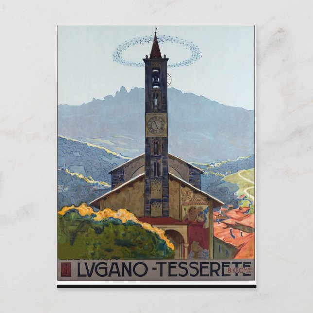 Lugano Tesserete, Village Church, Schweiz Vykort (Framsida)