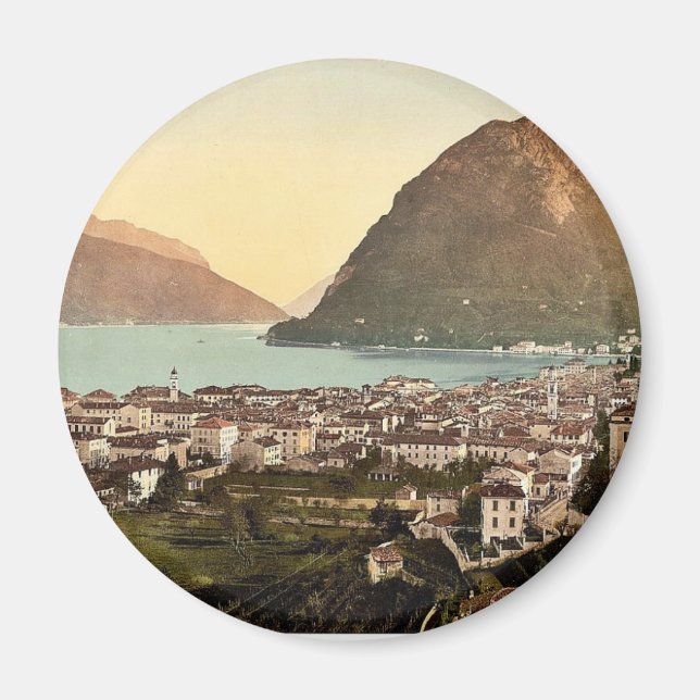 Lugano, vintagen Tessin, Schweiz Magnet (Framsidan)