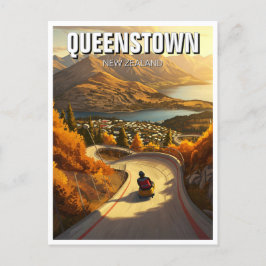 Luge i Queenstown New Zealand Travel Vykort