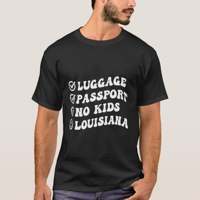 Luge Passport No Louisiana Resa Vågigt T Shirt (Framsida)