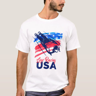 Luge Tävla USA Support Team T USA flagga Sleddi T Shirt