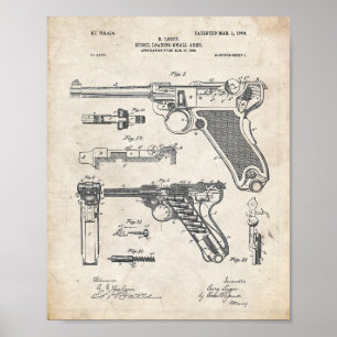 Luger Pistol Art Print Poster