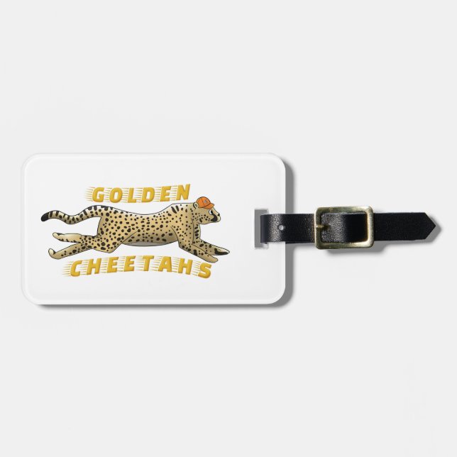 Luggage Tag - Golden Cheetahs Bagagebricka (Horisontell Framsida)