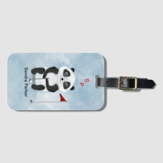 Luggage Tag Golf Panda Bagagebricka (Framsida horisontal)