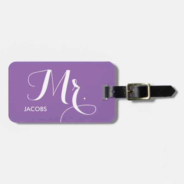 Luggage Tag - lila Bagagebricka (Horisontell Framsida)