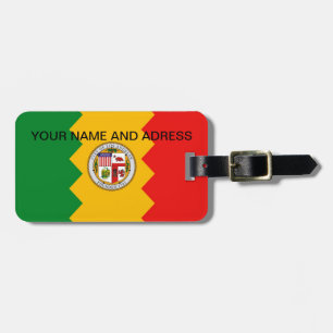 Luggage Tag med Flagga Los Angeles, Kalifornien Bagagebricka