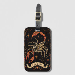 Luggage Tag Scorpio Celestial Zodiac Art Bagagebricka