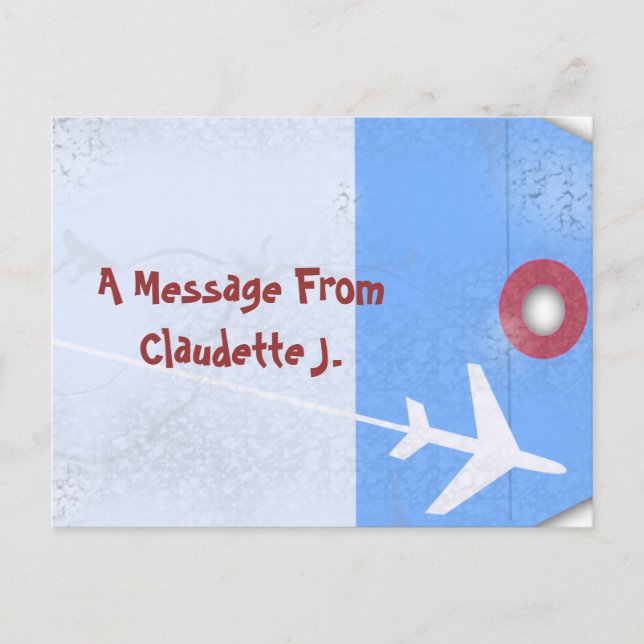 Luggage Tag Stil Vykort (Framsida)