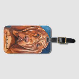 Luggage tag with bloodhound bagagebricka