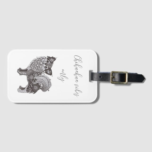Luggage Tag with chihuahua Bagagebricka (Framsida horisontal)
