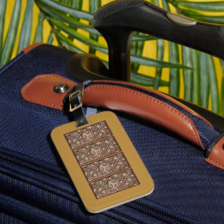 Luggage Tag with Unique Gold Design Bagagebricka