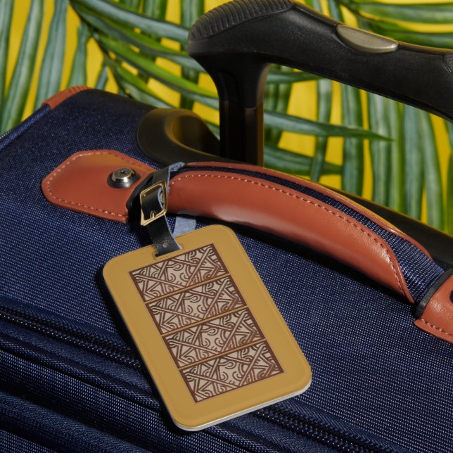 Luggage Tag with Unique Gold Design Bagagebricka (Framsida Insitu 1)