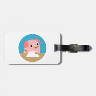Luggtagg för "skrivprogramblock" i Cute Tecknad Gr Bagagebricka