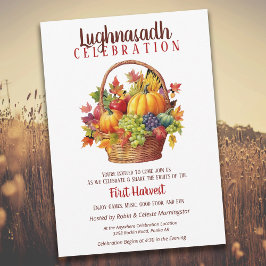 Lughnasadh Fall Party Harvest Basket Inbjudningar