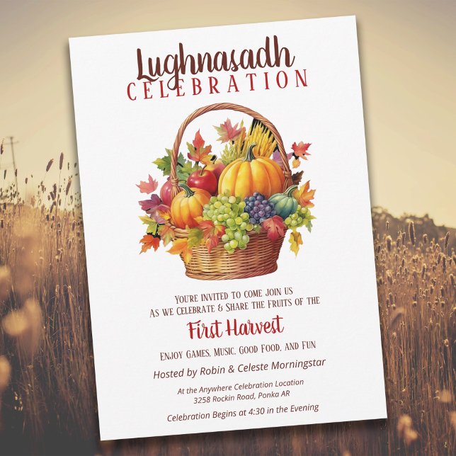 Lughnasadh Fall Party Harvest Basket Inbjudningar (Skapare uppladdad)