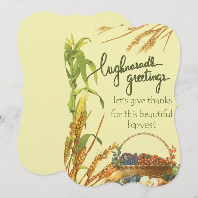 Lughnasadh hälsning kort (Fram/baksida)