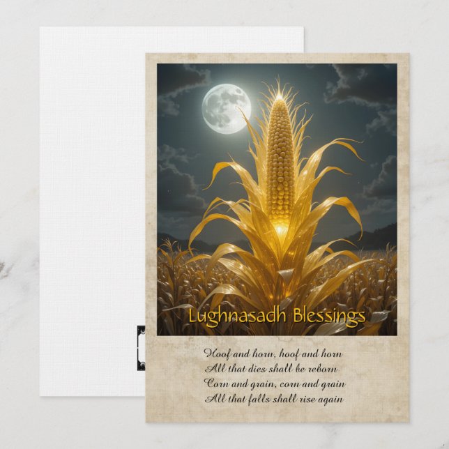 Lughnasadh Lammas Greeting Card Tack Kort (Fram/baksida)