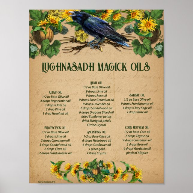 LUGHNASADH MAGICK OILS Recipes Poster (Framsidan)