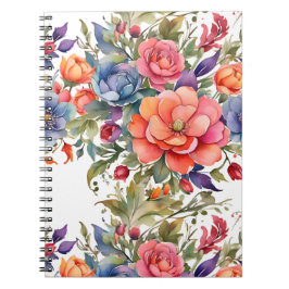 Lugn akvarell blomster Mönsterdesign Anteckningsbok