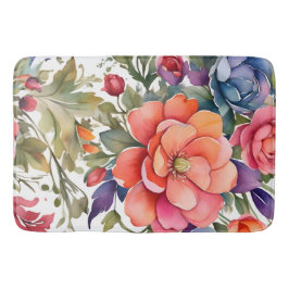 Lugn akvarell blomster Mönsterdesign Badrumsmatta