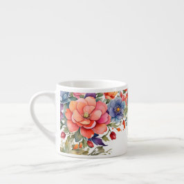 Lugn akvarellblomma PD Espressomugg