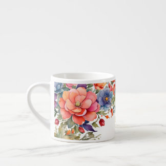 Lugn akvarellblomma PD Espressomugg