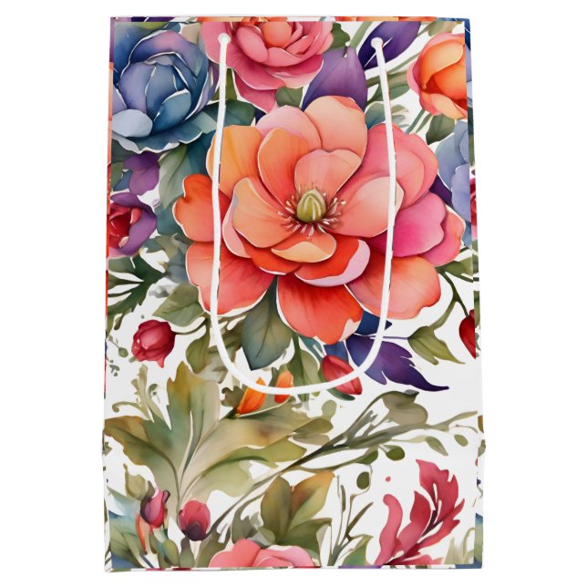 Lugn akvarellblomma presentbag (Baksidan)
