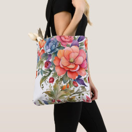 Lugn akvarellblommig mönsterdesign tygkasse