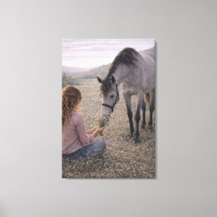 Lugn äng Hästkonst Sträckt canvas