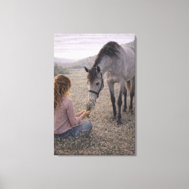 Lugn äng | Hästkonst | Sträckt canvas (Framsida)