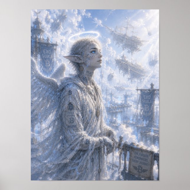 Lugn / Ängel / Moln hamn Poster (Framsidan)
