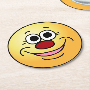 Lugn Ansikte Grumpey Underlägg Papper Rund