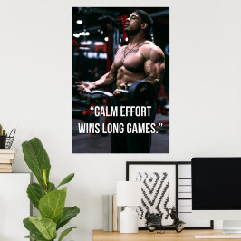 Lugn Ansträngning Vinner Långa Spel Gym Motivation Poster